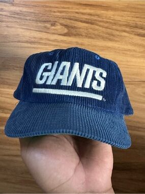 AJD New York Giants Blue Corduroy Snapback Cap NFL One Size Officially Licensed